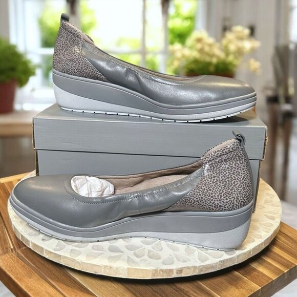 Vionic Jacey Orthotic Supportive Leather Leopard Comfort Wedge Women’s 7.5 Wide - Picture 9 of 13